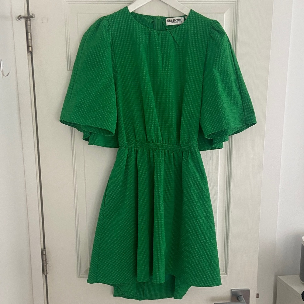 Essentiel Antwerp Kelly green cape dress